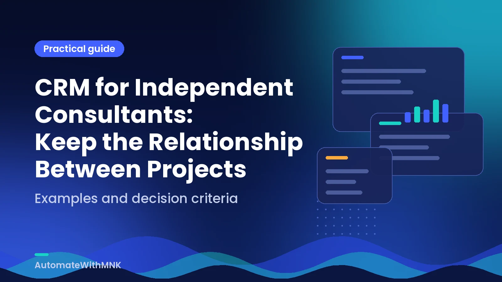 Abstract illustration of linked records and a decision journey: CRM for Independent Consultants: Keep the Relationship Between Projects