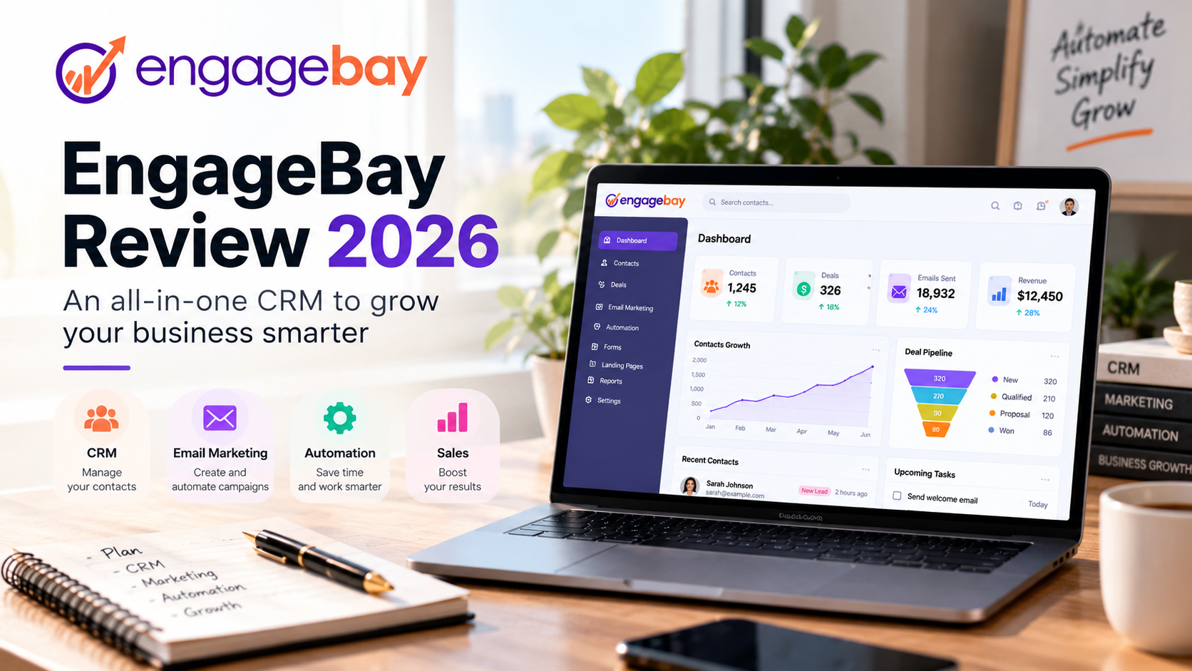 EngageBay all-in-one CRM for small businesses with marketing automation